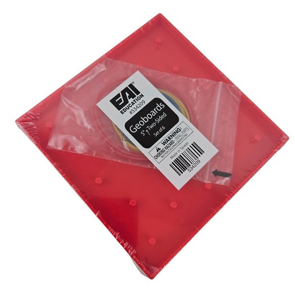 EAI Education Geoboards Double Sided 5" Learning Resources Peg Grids Set Of 6 - Picture 1 of 6